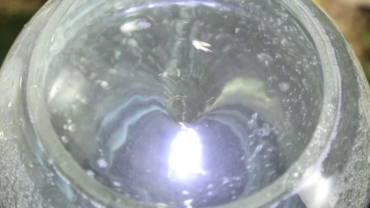 Water cascade with light, water vortex in a glass ball, Vortex Sphere ...