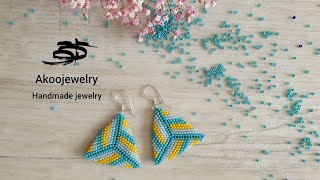 Peyote triangle earrings tutorial (beaded earrings)