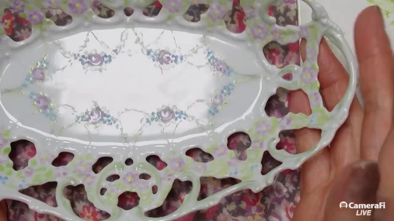 手島治子絵付けライブ 38（後編）：バラのガーランドの透かし皿  2026.03.06