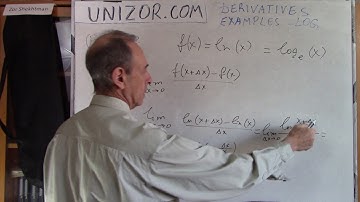 Unizor - Derivatives - Examples - Logarithmic Functions