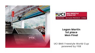 Logan Martin - 1St Place Men Final Uci Bmx Freestyle World Cup Bazhong 2023
