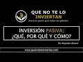 Inversión pasiva: ¿Qué, por qué y cómo? | QNTLI