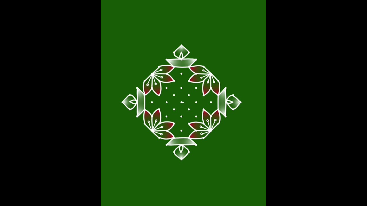 daily rangoli designs easy . 9 to 1 dots interlace rangoli design