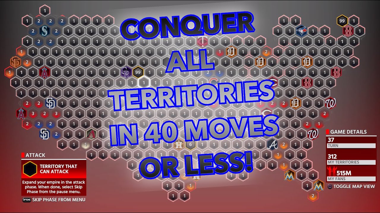 MLB THE SHOW 18 CONQUEST TUTORIAL (COMPLETE THE MAP IN AN HOUR)