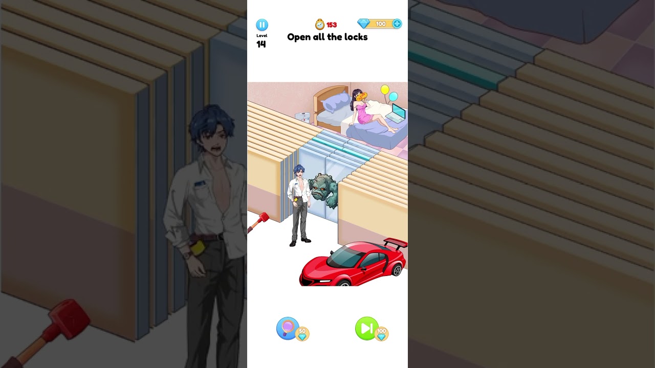 Annoying Puzzle Game 2 Level 14 Open all the locks #games #puzzle #viralshort #fyp #braintest #asmr