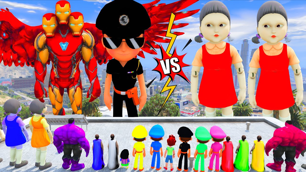 Little Singham VS Squid Doll In Gta 5 | Little Singham Saved All His Friends