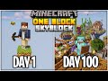 I Spent 100 Days on ONE BLOCK Minecraft... Here's What Happened