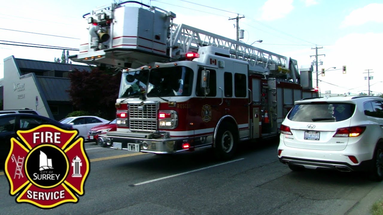 Surrey Fire Service Tower 1 Responding YouTube