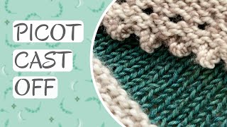 Picot cast off (Bind off) Knitting tutorial