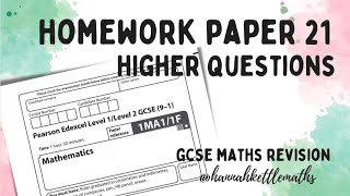 GCSE Maths Revision | Homework Paper 21 | Edexcel Higher Calculator