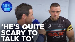 Joey feels intimidated by James Fisher-Harris' massive stature: In the Sheds | NRL on Nine