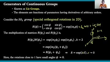 Mathematical Physics: Group Theory - Part 3 (Generators of Continuous Groups)