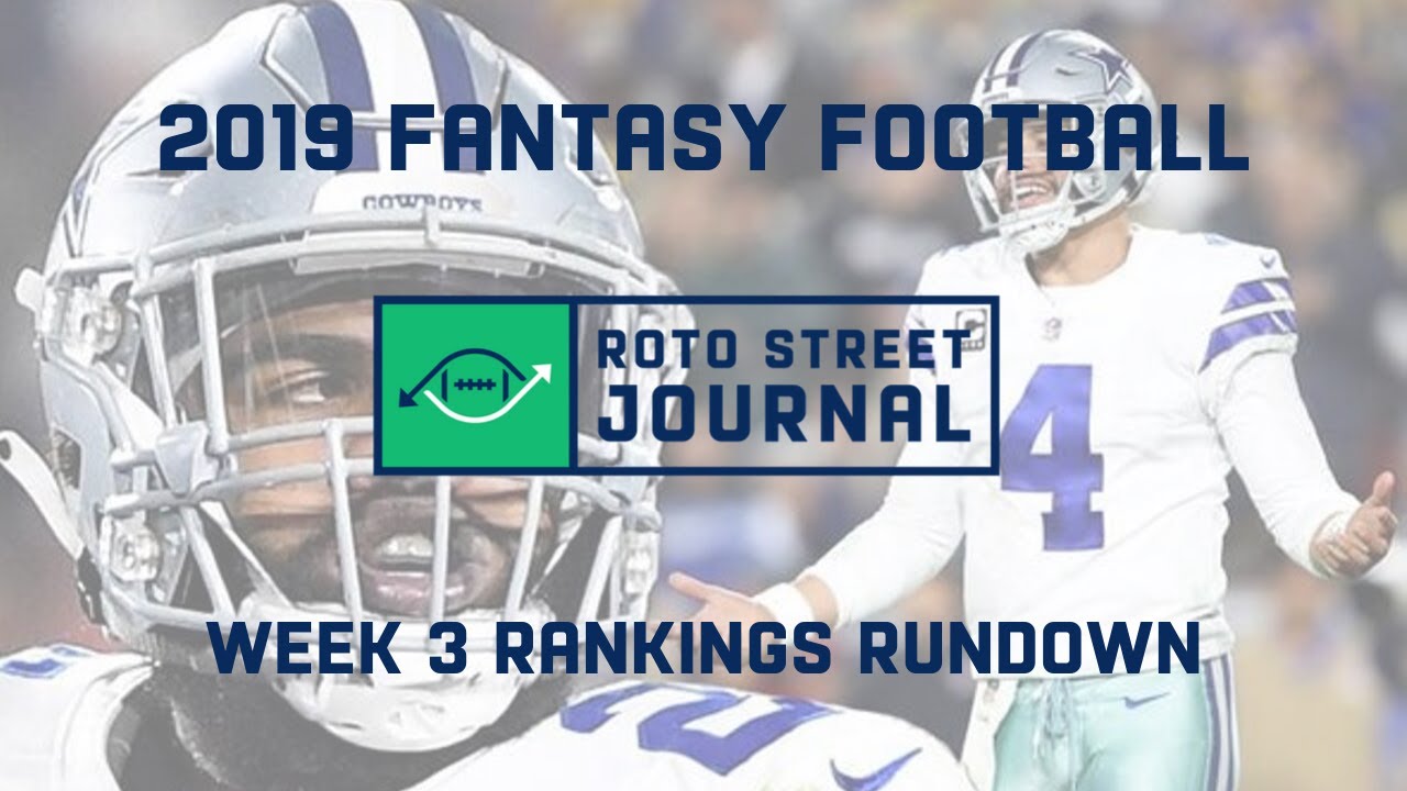 NFL Week 3 Fantasy Football Rankings Rundown (2019)