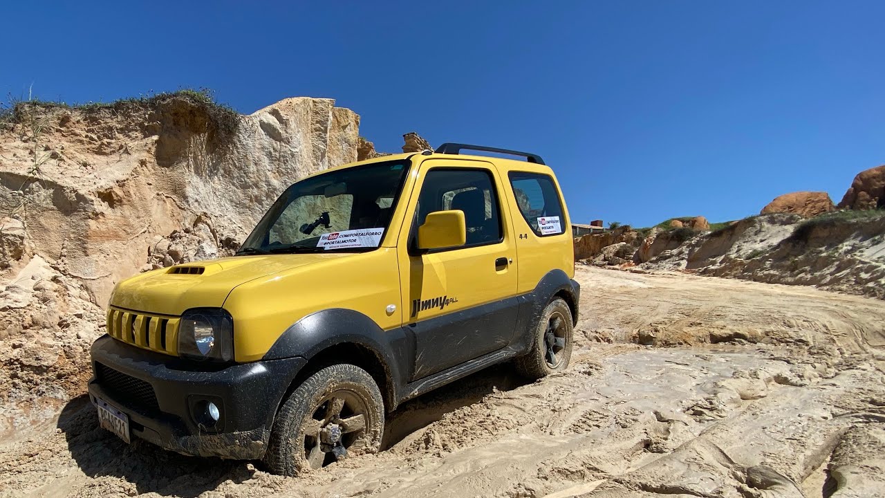 COMO ENGATAR O 4x4 REDUZIDO. 4L. SUZUKI JIMNY 4ALL 2016. LAMA. PRAIA. FALÉSIA. SUBIDA COM EROSÕES.