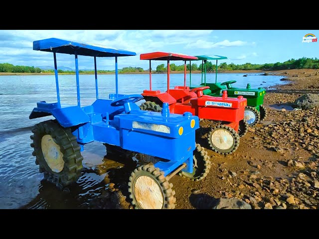 mini Swaraj tractor stuck in mud jcb Loading cucumber help tractor Video