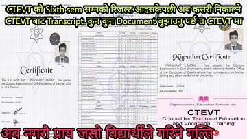 What are the document required to take transcript from CTEVT?| Process after 6th sem result | CTEVT