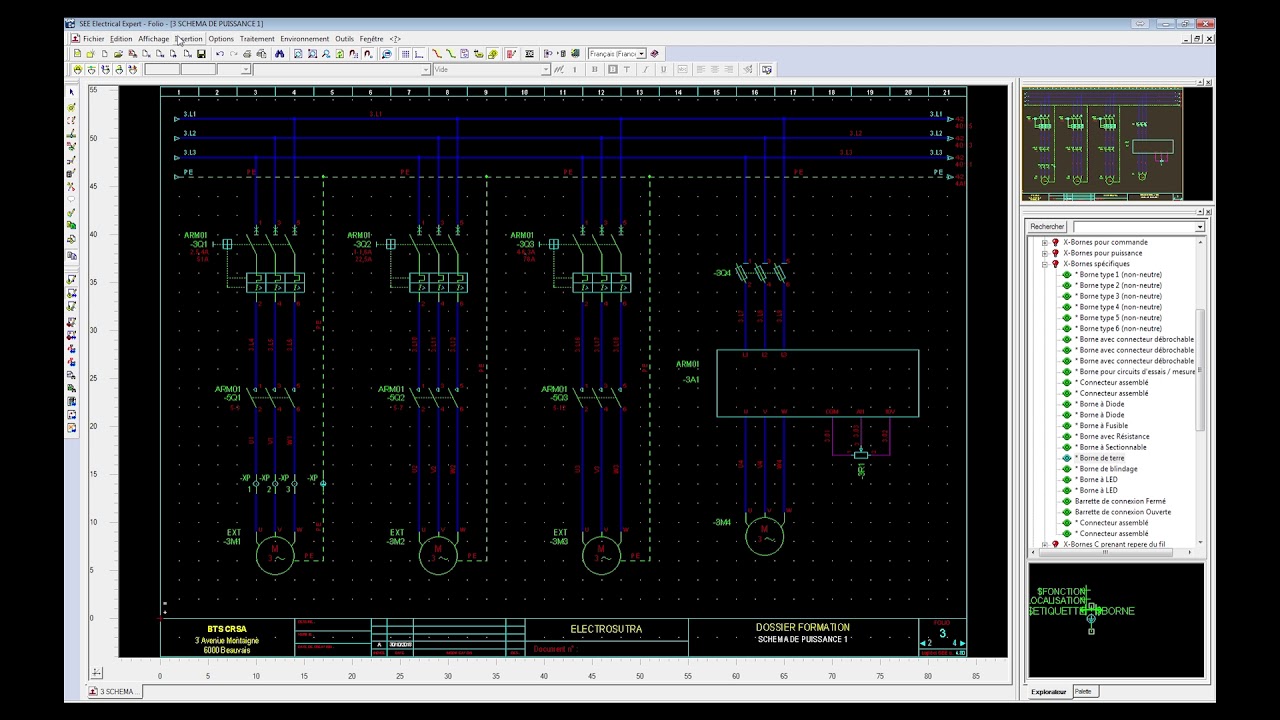 014 Dessin des bornes de puissance (Tutorial SEE Electrical Expert V4R3 ...