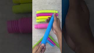 Creative ASMR: Neon Color Pop Tube Twisting &amp; Rhythmic Sensory Sounds #asmr #satisfying #diy