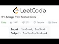 LeetCode Merge Two Sorted Lists Solution Explained - Java