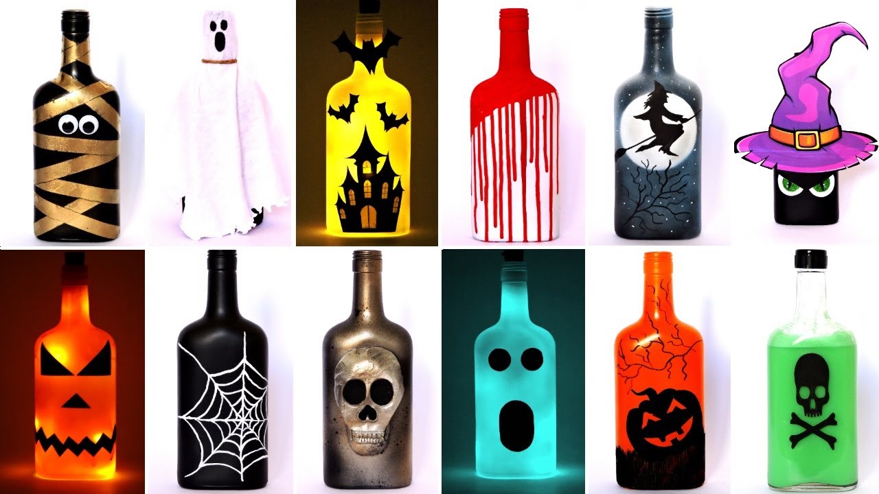 Creative Ideas with Glass Bottles | DIY decorative bottles | Home Decor Ideas HALLOWEEN