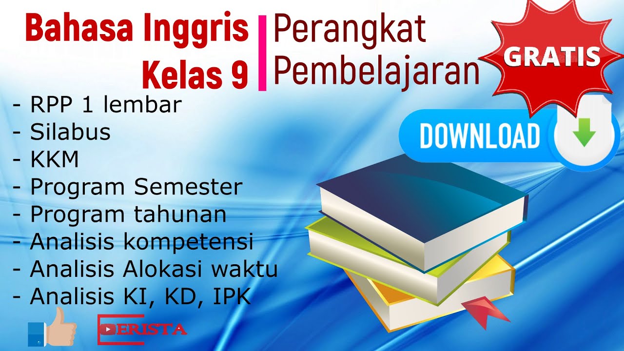 Perangkat Pembelajaran Bahasa Inggris Kelas 9 SMP RPP 1 lembar 2021