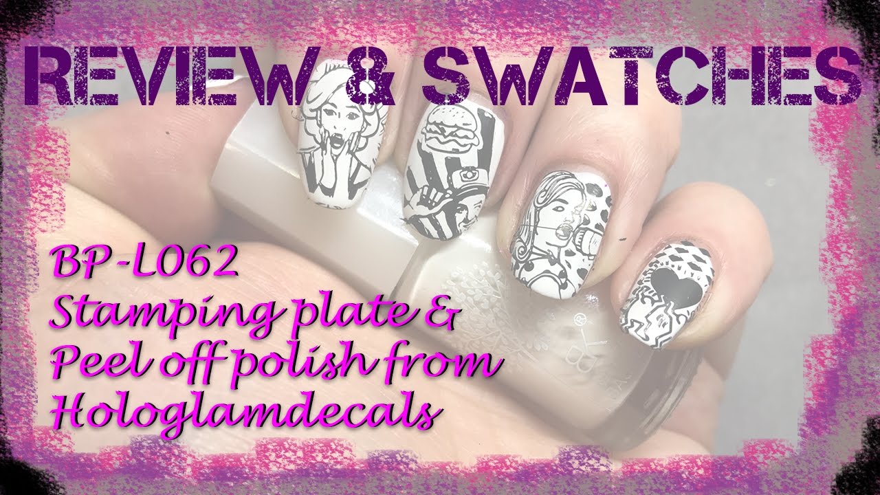 Bornpretty BPL062 and Peel off Polish from Hologlamdecals Swatches and review