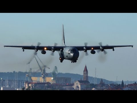Lockheed C-130H Hercules Close-Up Landing - Netherlands Air Force - Split Airport SPU/LDSP