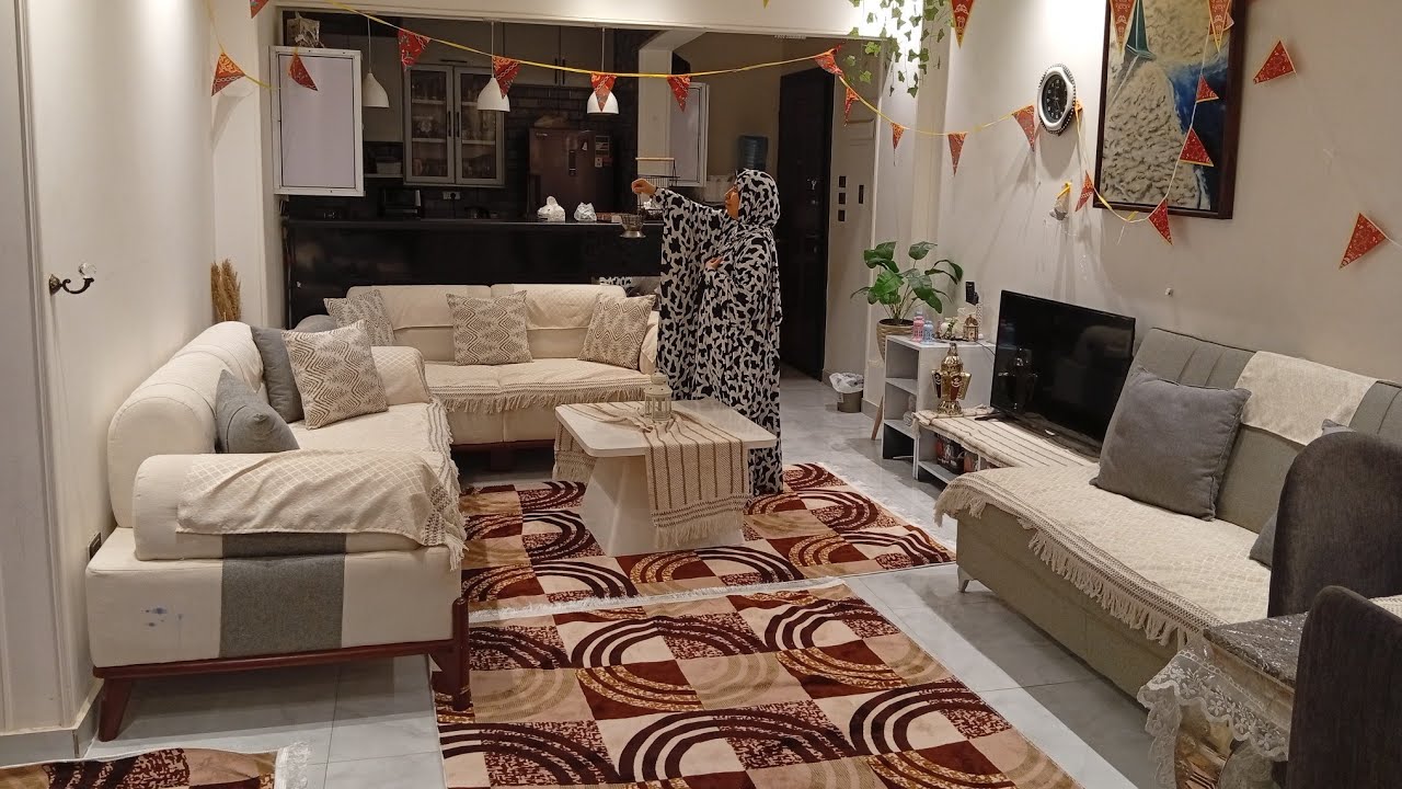 ومع اول يوم رمضان تعالوا شوفوا زينه رمضان وتجديدالشقه اخير جوله شقتي بعد فرش رمضان🩷👍🏾