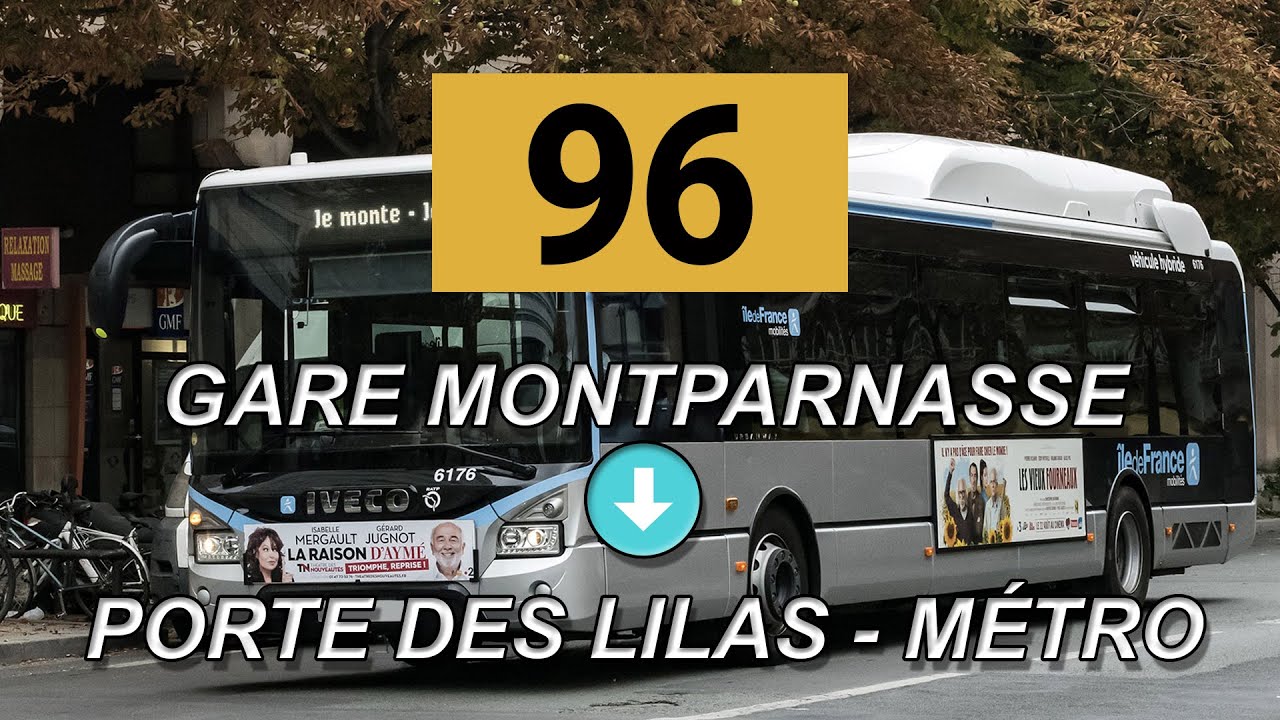 (1ER AVRIL) Ligne 96 | Gare Montparnasse - Porte des Lilas - Métro