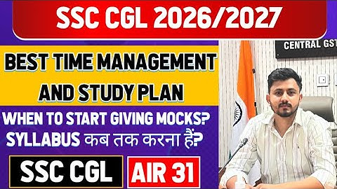 Complete Time Table and study plan for 2026/2027 SSC CGL aspirants!!