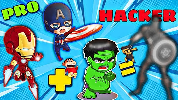 SHINCHAN & CHOP FUSED HULK WITH IRONMAN & CAPTAIN AMERICA|Noob vs Pro vs Hacker Merge Anything PART4