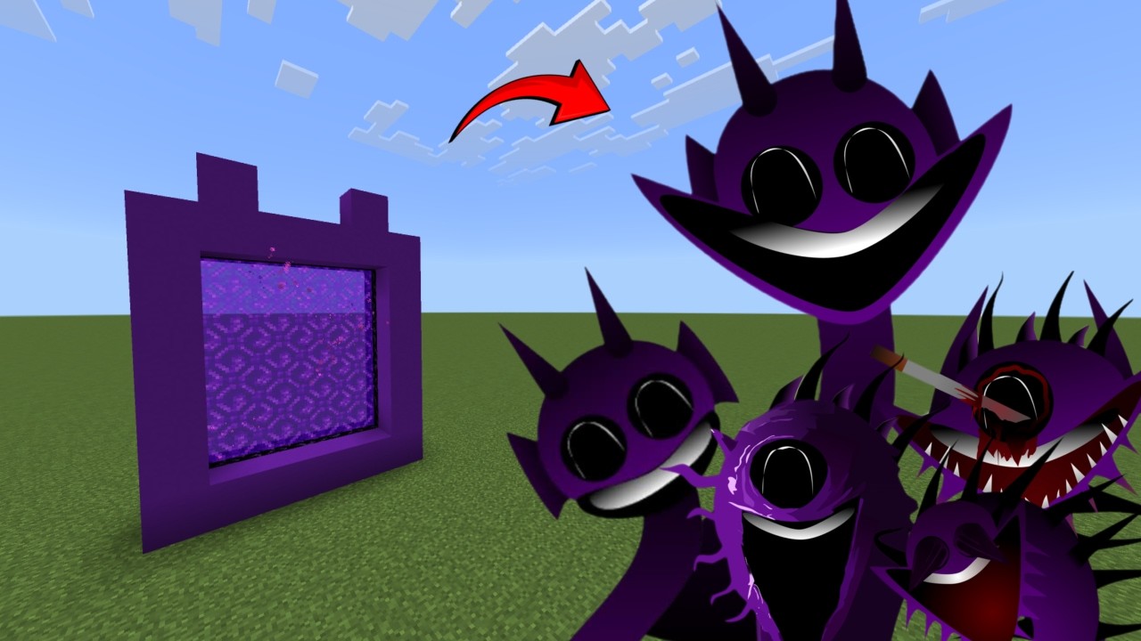How to make a Portal to All Sprunki Durple Phase in Minecraft Pe 