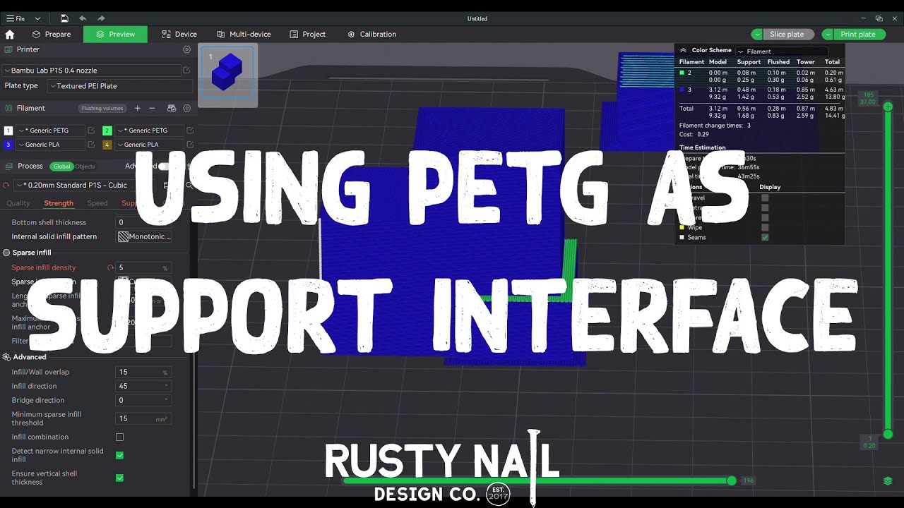 Using PETG as a Support Interface for PLA prints #3dprinter #bambulaba1 ...