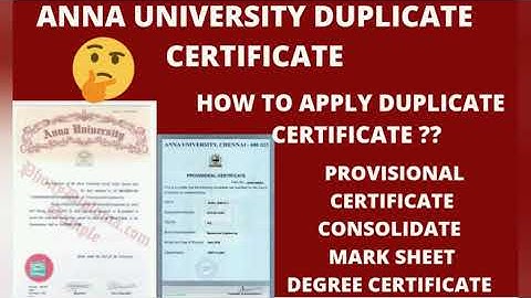 Anna university |How to apply duplicate certificate?| provisional & degree certificate|mark sheet