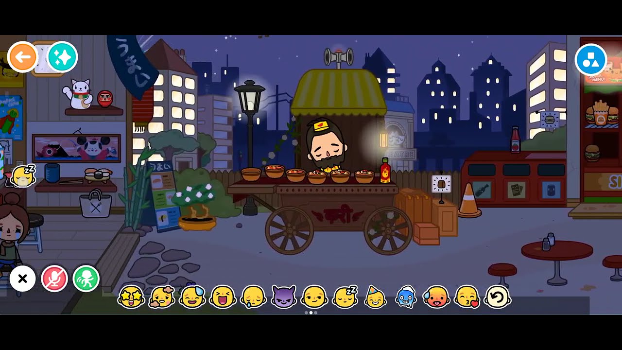 Toca World Night Food Trip: Pizza, Burgers, Noodles, Sushi & Desserts! 🌙🍕🍔🍜🍣🍰✨