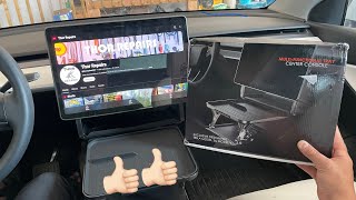 Multi-Functional Center console tray Installation and review for Tesla Model Y