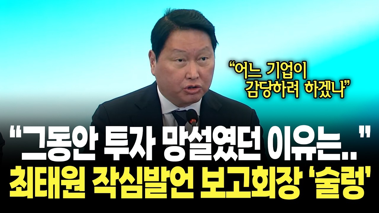 "어느 기업이 감당하려 하겠나", 최태원 소신발언에 현장 '깜짝' / 한국형 녹색대전환(K-GX)전략 국민보고회
