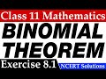 Class 11 Maths Exercise 8.1 Binomial Theorem (NCERT Solutions)