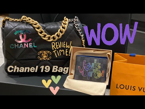 Chanel 2020 19’’ Bag Unboxing And Louis Vuitton Wallet Multiples New collection 2020 - YouTube