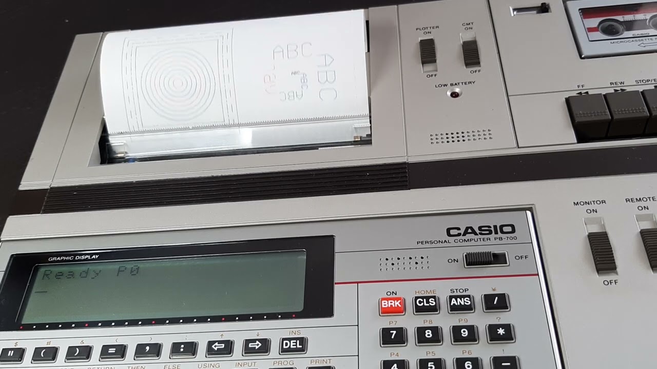 Casio FA 10 plotter-printer built-in self-checking feature - YouTube