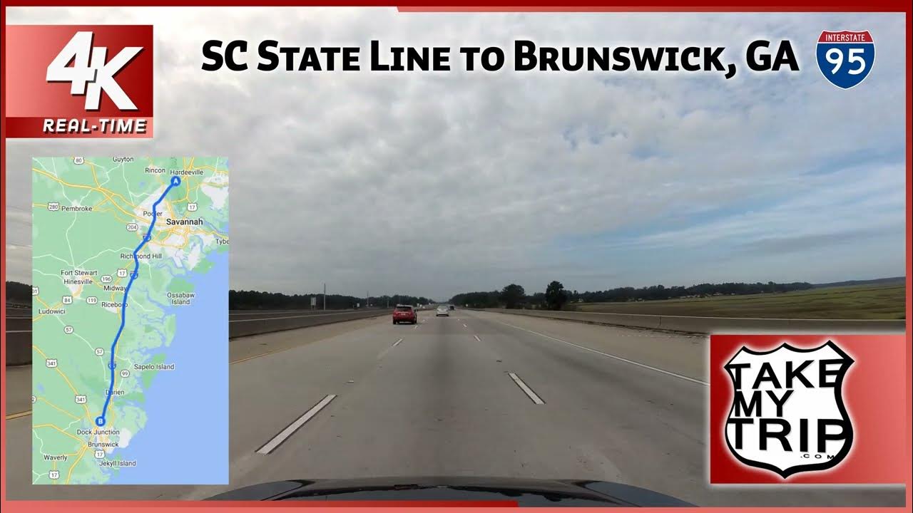 Interstate 95 drive through From South Carolina to Brunswick