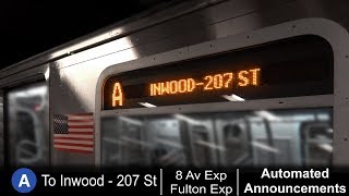 ᴴᴰ R179 A Express Train to 207 St Announcements  From Lefferts   First Day of R179s on the A line.