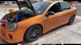 Srt4 The Orange, doing the radiador flush😬