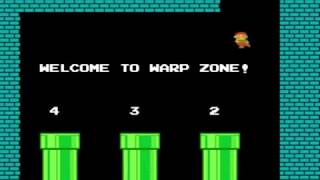 Super Mario Bros NES RTA Second Level finish in warp zone (Level 1-2)