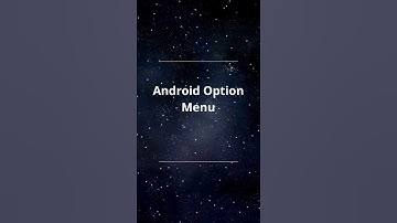 Android Option Menu   #shorts