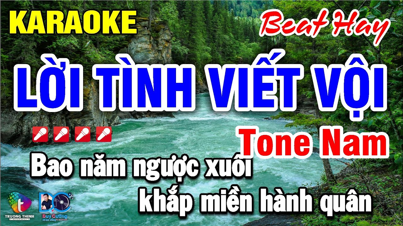 Karaoke Lời Tình Viết Vội Tone Nam Beat hay dễ hát I Nhạc sống Duy Cường ♫