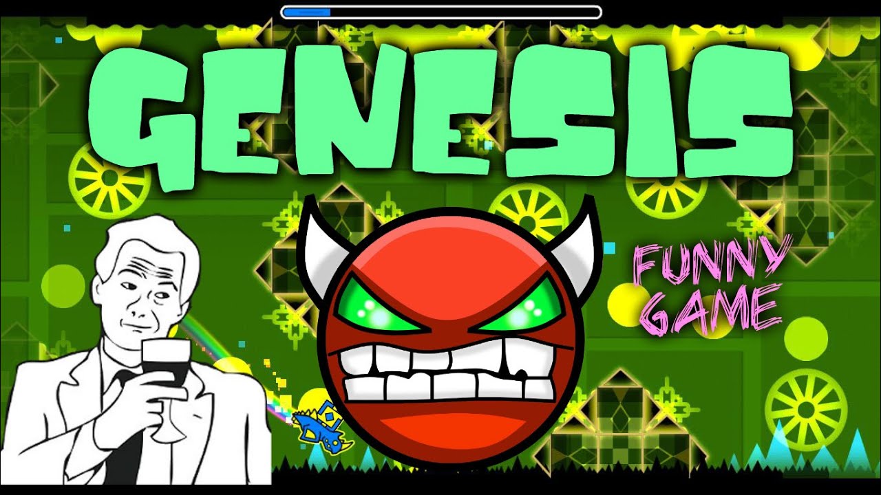 [HD] Geometry Dash (Very Easy Demon) - Genesis By FunnyGame - YouTube