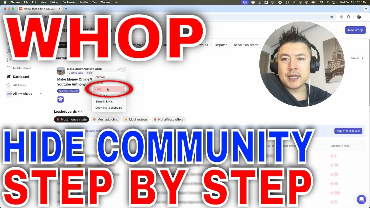 How To Hide Whop Community (Private) 🔴 - YouTube