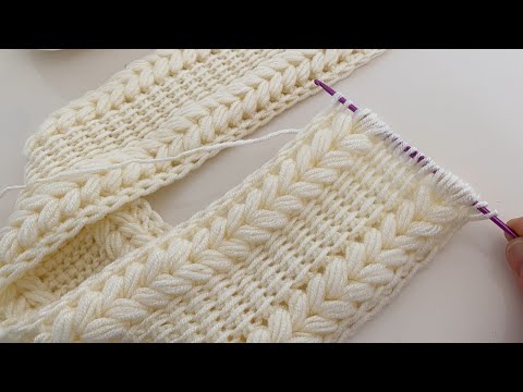Tek renk Tunus işi bandana / yapımı kolay örgü bandana modeli / tunusişi crochet modelleri
