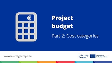 Project budget - Part 2: Cost categories
